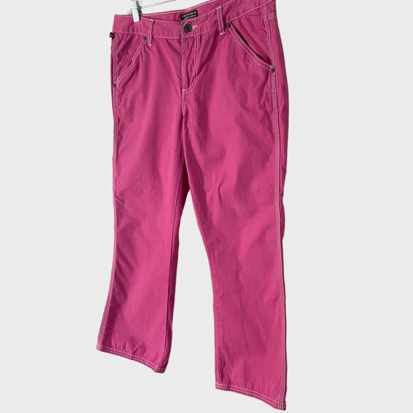 Y2K Ralph Lauren Straight Leg Mid-Rise Cargo Carpenter Pants Women's 10 Pink - Picture 2 of 9